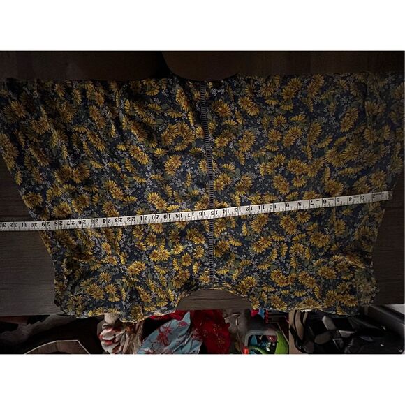 Johnny Was Biya Ditsy Daisy Silk Floral Oversized Mini Dress Sz S Asymmetrical - Picture 10 of 10